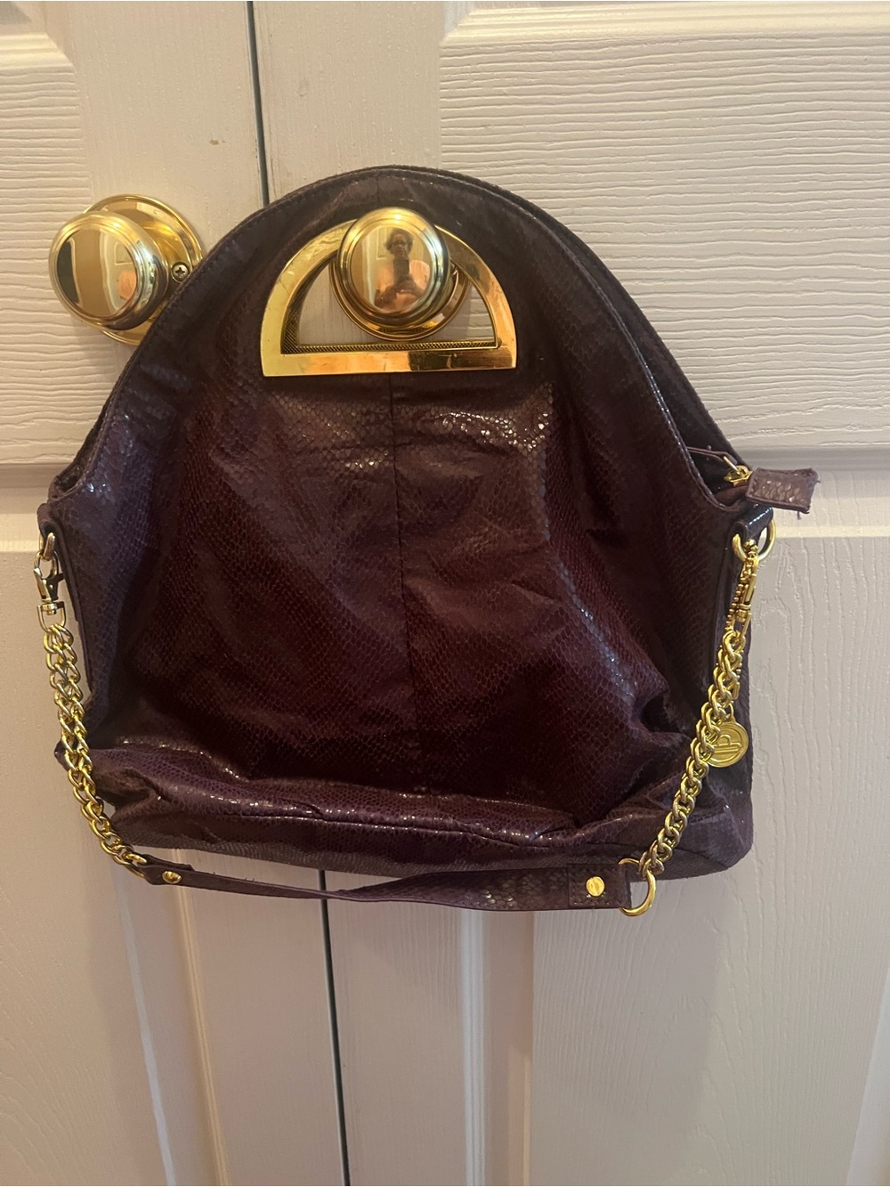 Women’s Purple Chain-Handle Big Buddha Bag